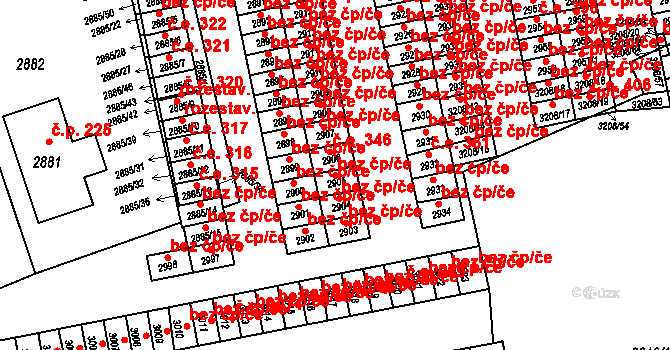 Orlová 38228602 na parcele st. 2905 v KÚ Horní Lutyně, Katastrální mapa