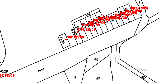 Karlovy Vary 39669602 na parcele st. 43/21 v KÚ Rybáře, Katastrální mapa
