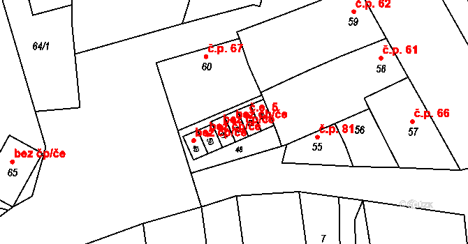 Bučovice 39727602 na parcele st. 52 v KÚ Marefy, Katastrální mapa