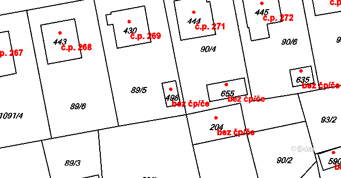 Čechtice 41375602 na parcele st. 498 v KÚ Čechtice, Katastrální mapa