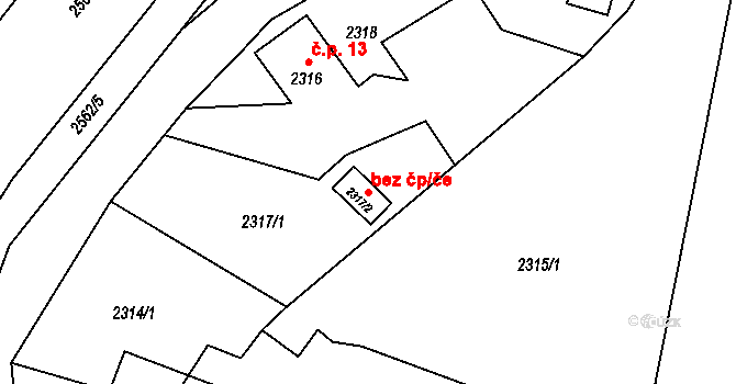 Bohumín 43956602 na parcele st. 2317/2 v KÚ Nový Bohumín, Katastrální mapa