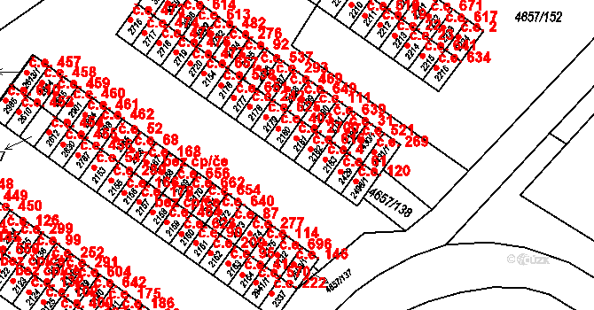 Veselí nad Moravou 2700 na parcele st. 2181 v KÚ Veselí-Předměstí, Katastrální mapa