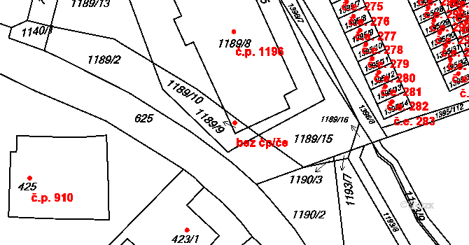 Havířov 49447602 na parcele st. 1189/9 v KÚ Šumbark, Katastrální mapa