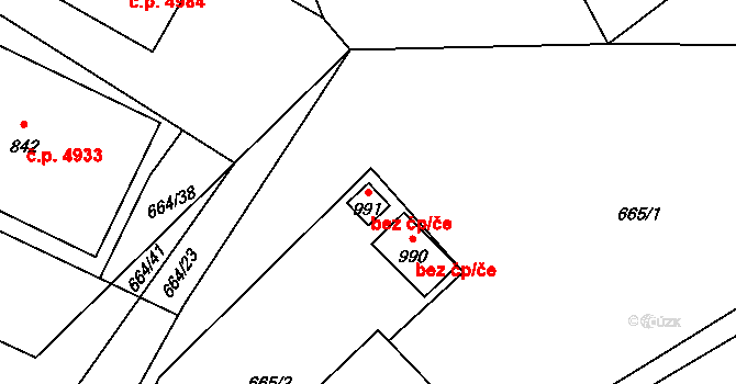 Jablonec nad Nisou 94993602 na parcele st. 991 v KÚ Kokonín, Katastrální mapa