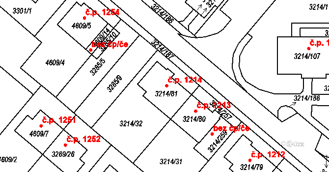 Chotěboř 1214 na parcele st. 3214/81 v KÚ Chotěboř, Katastrální mapa