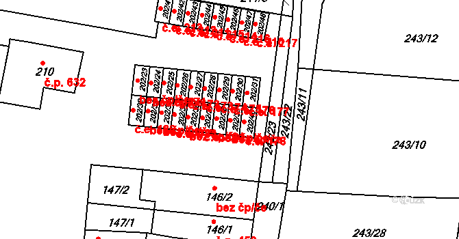 Plumlov 179 na parcele st. 202/39 v KÚ Plumlov, Katastrální mapa