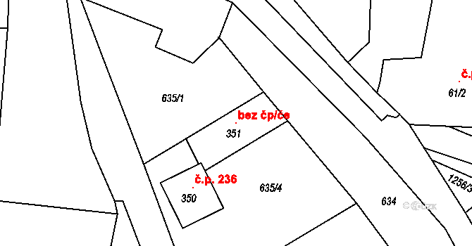 Knovíz 119312603 na parcele st. 351 v KÚ Knovíz, Katastrální mapa