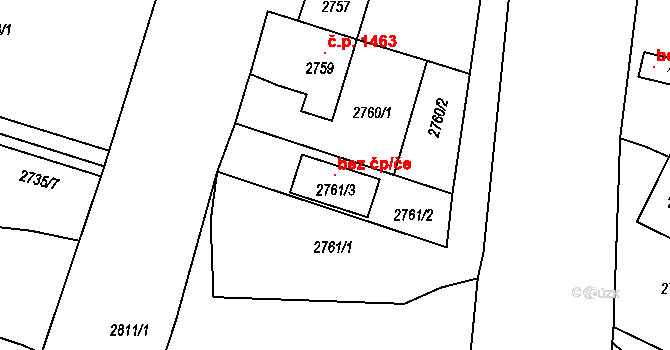 Česká Lípa 146007603 na parcele st. 2761/3 v KÚ Česká Lípa, Katastrální mapa