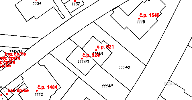 Dejvice 921, Praha na parcele st. 1114/4 v KÚ Dejvice, Katastrální mapa