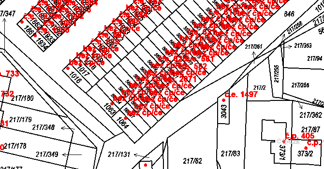 Sezimovo Ústí 2071 na parcele st. 565/23 v KÚ Sezimovo Ústí, Katastrální mapa