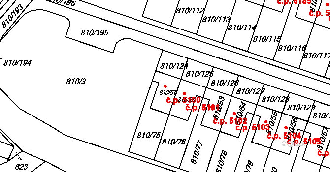 Proseč nad Nisou 5100, Jablonec nad Nisou na parcele st. 810/51 v KÚ Proseč nad Nisou, Katastrální mapa