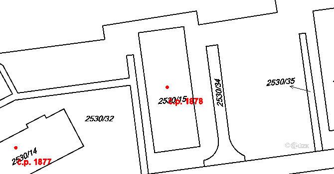 Předměstí 1878, Litoměřice na parcele st. 2530/15 v KÚ Litoměřice, Katastrální mapa