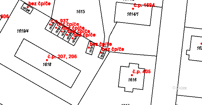 Česká Lípa 39730603 na parcele st. 1619/14 v KÚ Česká Lípa, Katastrální mapa