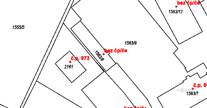 Bechyně 40915603 na parcele st. 1563/8 v KÚ Bechyně, Katastrální mapa