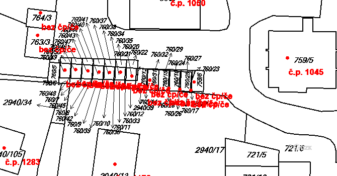 Sedlčany 42118603 na parcele st. 760/15 v KÚ Sedlčany, Katastrální mapa