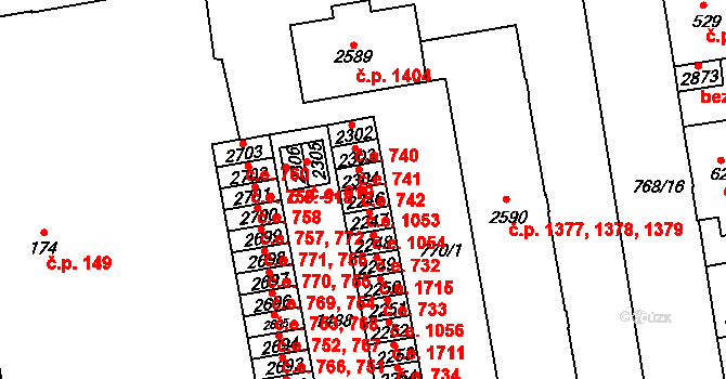 Blansko 1053 na parcele st. 2246 v KÚ Blansko, Katastrální mapa