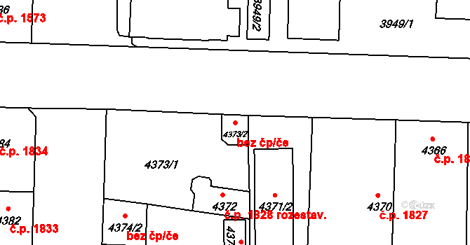 České Budějovice 46904603 na parcele st. 4373/2 v KÚ České Budějovice 3, Katastrální mapa