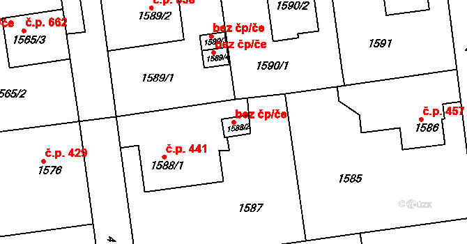 Jaroměř 48252603 na parcele st. 1588/2 v KÚ Jaroměř, Katastrální mapa