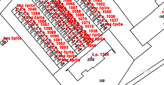 Vizovice 50247603 na parcele st. 2062 v KÚ Vizovice, Katastrální mapa