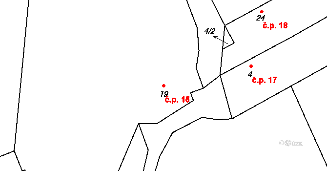 Chramostek 15, Lužec nad Vltavou na parcele st. 19 v KÚ Chramostek, Katastrální mapa