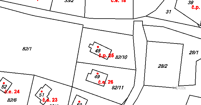 Skály 25, Teplice nad Metují na parcele st. 48 v KÚ Skály u Teplic nad Metují, Katastrální mapa
