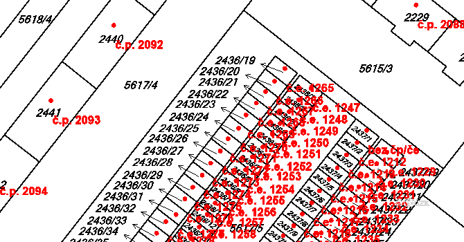 Žatec 1270 na parcele st. 2436/24 v KÚ Žatec, Katastrální mapa