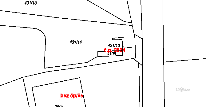 Slaný 2024 na parcele st. 4106 v KÚ Slaný, Katastrální mapa