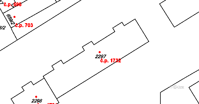 Brandýs nad Labem 1732, Brandýs nad Labem-Stará Boleslav na parcele st. 2297 v KÚ Brandýs nad Labem, Katastrální mapa