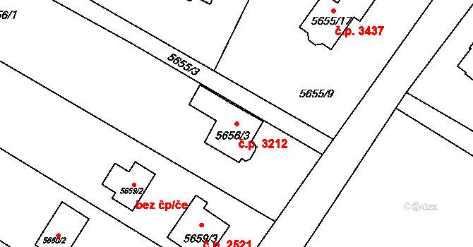 Frýdek 3212, Frýdek-Místek na parcele st. 5656/3 v KÚ Frýdek, Katastrální mapa