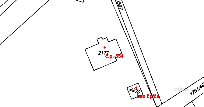 Morávka 554 na parcele st. 2171 v KÚ Morávka, Katastrální mapa