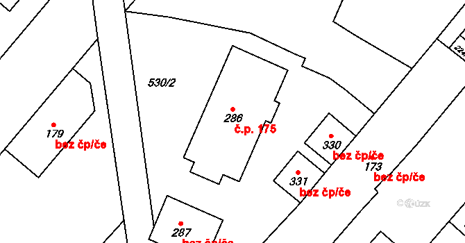 Rychtářov 175, Vyškov na parcele st. 286 v KÚ Rychtářov, Katastrální mapa
