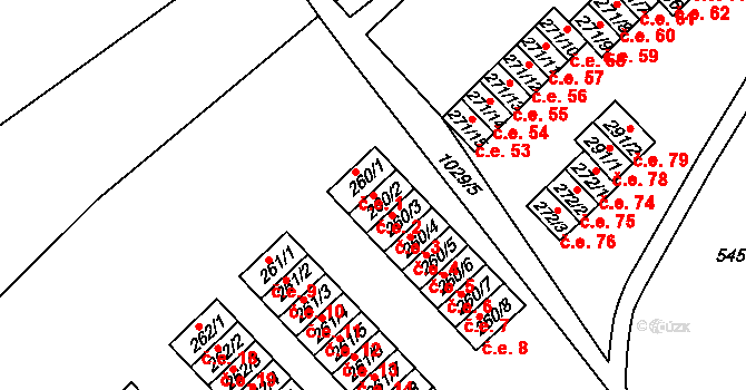 Janov 2, Litvínov na parcele st. 260/2 v KÚ Janov u Litvínova, Katastrální mapa