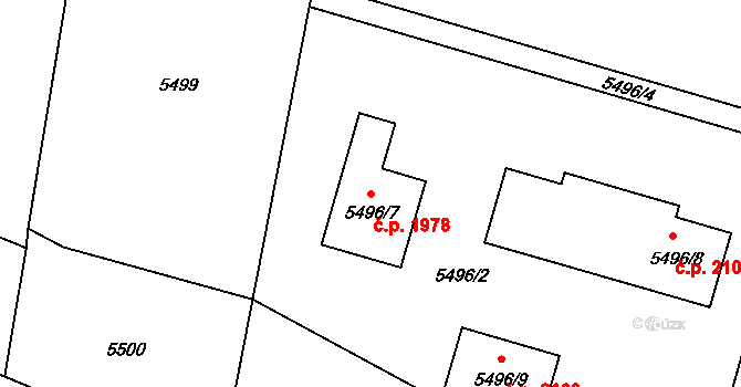 Rychvald 1978 na parcele st. 5496/7 v KÚ Rychvald, Katastrální mapa