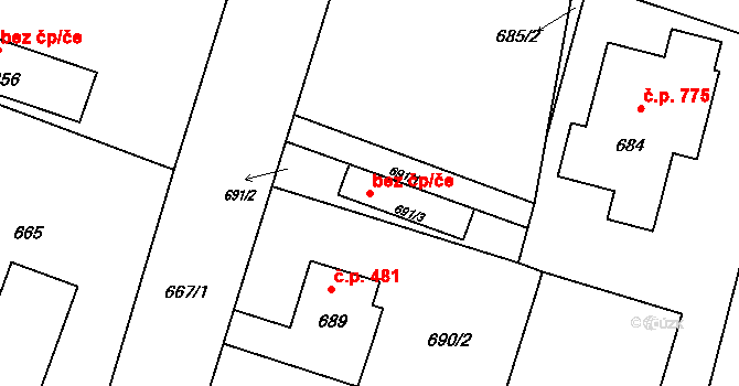 Těrlicko 39495604 na parcele st. 691/3 v KÚ Horní Těrlicko, Katastrální mapa