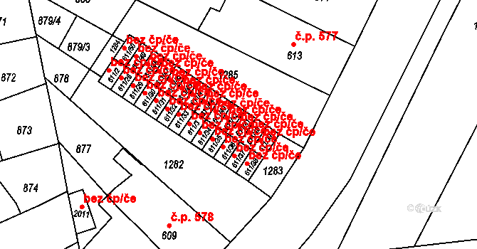 Pardubice 40420604 na parcele st. 611/41 v KÚ Svítkov, Katastrální mapa
