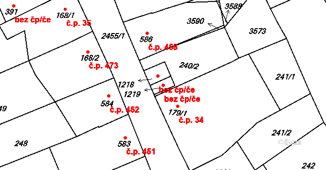 Tlumačov 43672604 na parcele st. 1219 v KÚ Tlumačov na Moravě, Katastrální mapa