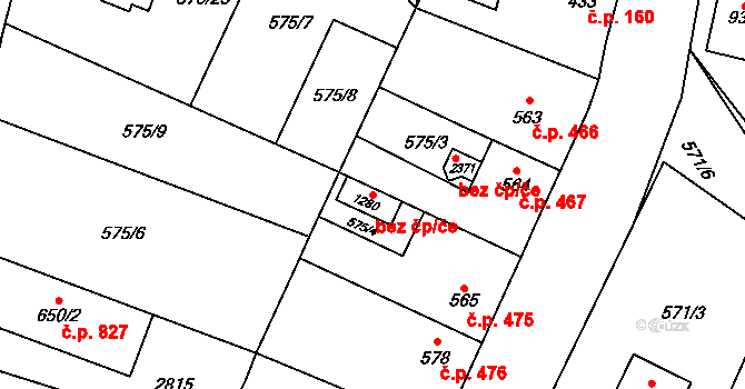 Třebechovice pod Orebem 46449604 na parcele st. 1280 v KÚ Třebechovice pod Orebem, Katastrální mapa