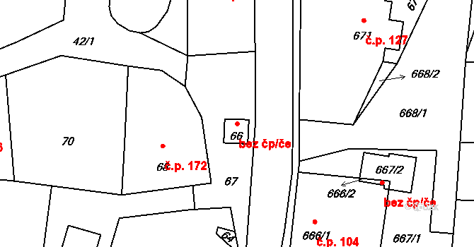 Hvozdná 47873604 na parcele st. 66 v KÚ Hvozdná, Katastrální mapa