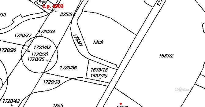 Jablonec nad Nisou 48573604 na parcele st. 221/13 v KÚ Jablonecké Paseky, Katastrální mapa