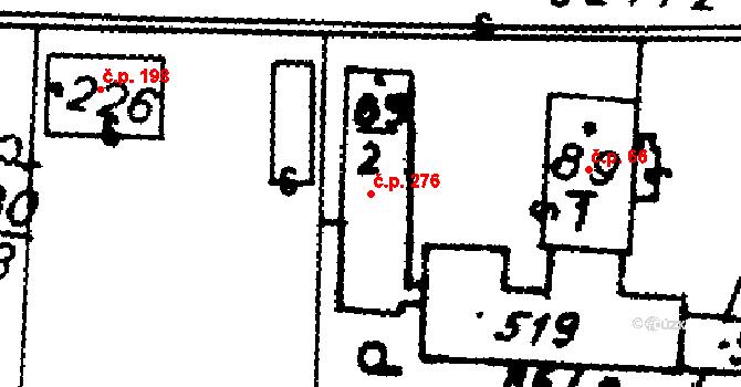 Nasavrky 276 na parcele st. 89/2 v KÚ Nasavrky, Katastrální mapa