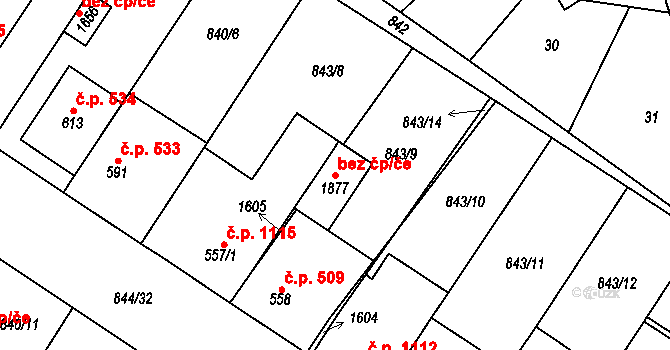 Kostelec nad Labem 62823604 na parcele st. 1877 v KÚ Kostelec nad Labem, Katastrální mapa