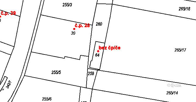 Rosice 101751605 na parcele st. 64 v KÚ Brčekoly, Katastrální mapa