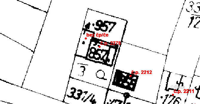 Podlusky 2276, Roudnice nad Labem na parcele st. 857 v KÚ Podlusky, Katastrální mapa