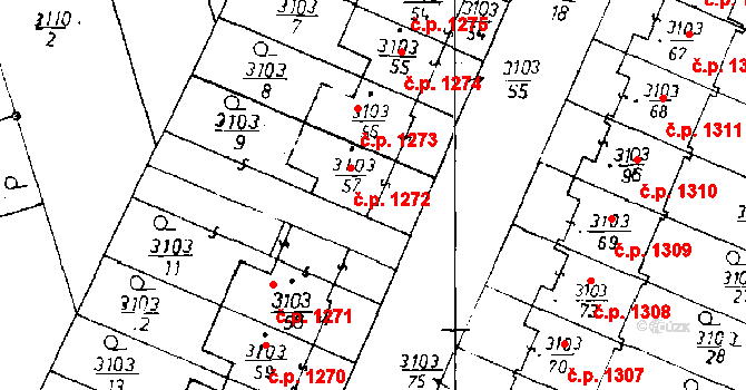 Poděbrady III 1272, Poděbrady na parcele st. 3103/57 v KÚ Poděbrady, Katastrální mapa