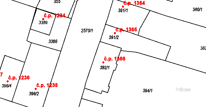 Nový Bydžov 1363, Katastrální mapa