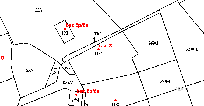 Chramosty 26, Dublovice na parcele st. 11/1 v KÚ Chramosty, Katastrální mapa