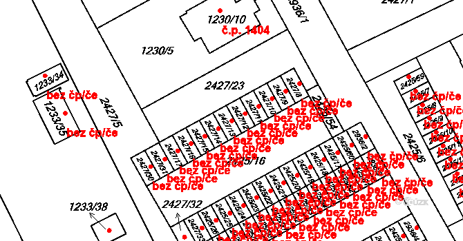 Rychnov nad Kněžnou 38514605 na parcele st. 2427/13 v KÚ Rychnov nad Kněžnou, Katastrální mapa