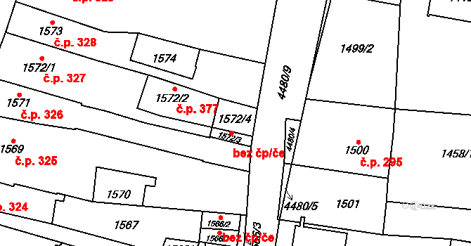 Chotěboř 43136605 na parcele st. 1572/4 v KÚ Chotěboř, Katastrální mapa