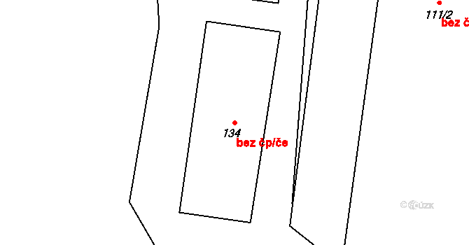 Bečváry 48448605 na parcele st. 134 v KÚ Červený Hrádek u Bečvár, Katastrální mapa