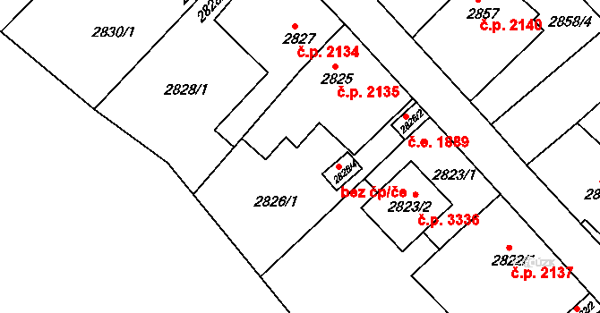Teplice 48535605 na parcele st. 2826/4 v KÚ Teplice, Katastrální mapa